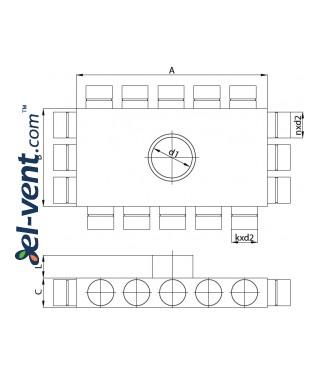 Air distributor for HDPE system Type F - drawing Air distributor for HDPE system Type F - drawing