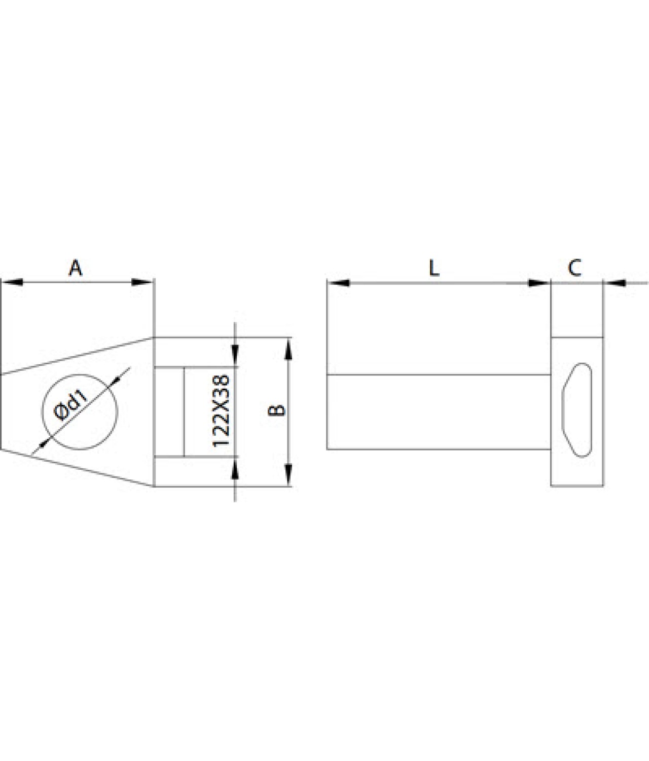 Difuzoriaus dėžutės 132x52 mm OSPB1 brėžinys