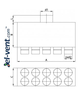 Air distributor for HDPE system Type G - drawing Air distributor for HDPE system Type G - drawing