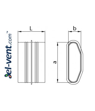 HDPE ortakių mova MO132/52 132x52 mm - brėžinys