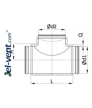 Insulated T pieces ITTG - drawing