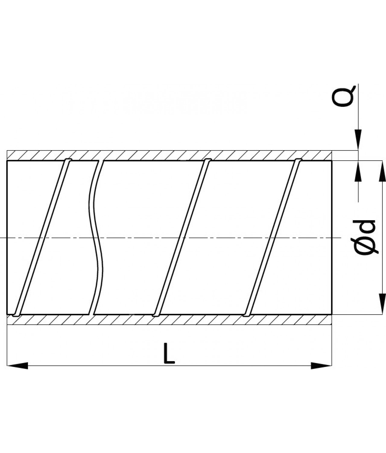 Insulated spiral ducts ISKO - drawing