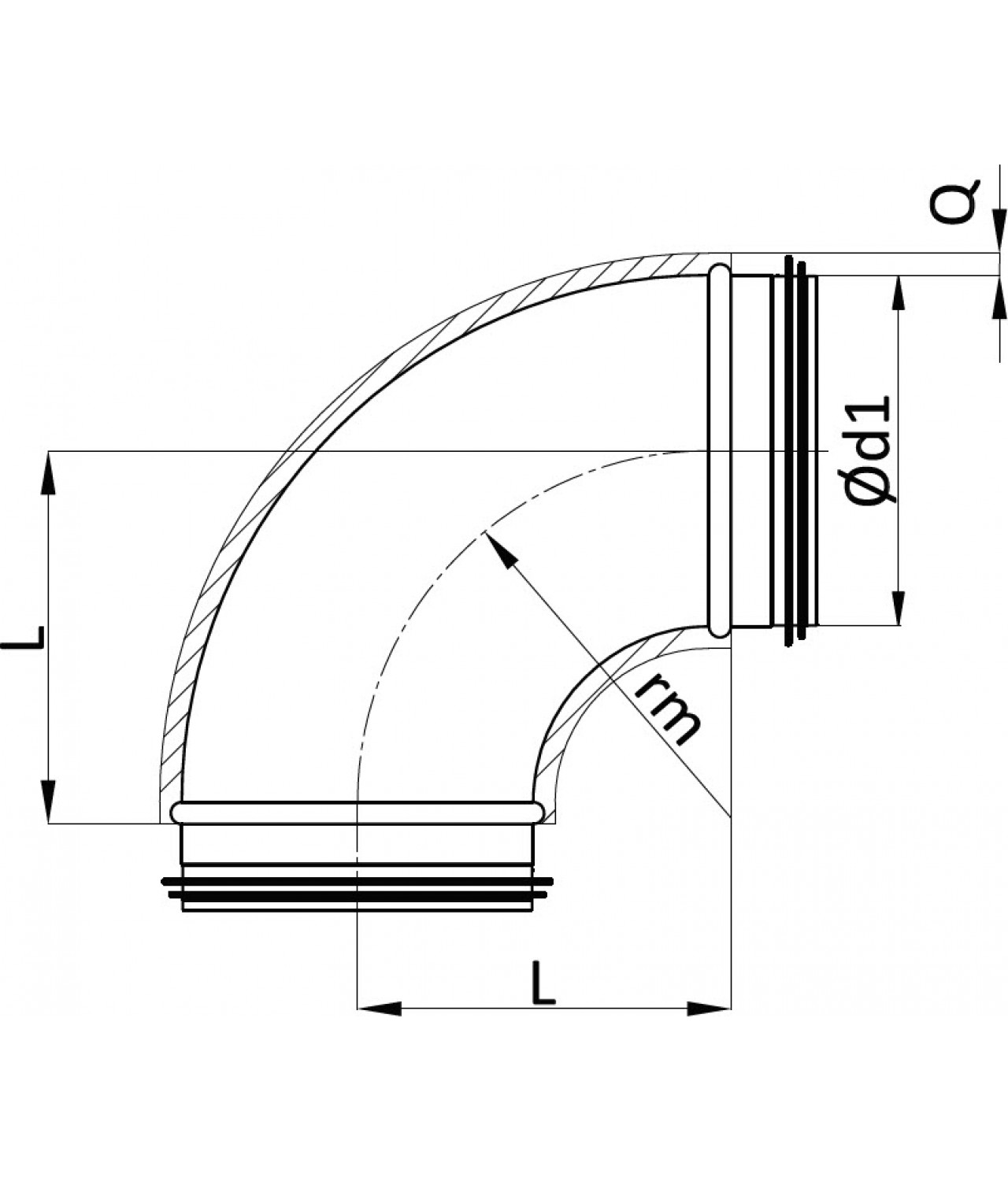 Insulated elbows 90° IAG - drawing