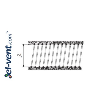 Heating duct SD-3-160-5, Ø160 mm, 5 m, 250 °C - drawing Heating duct SD-3-160-5, Ø160 mm, 5 m, 250 °C - drawing