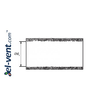 Thermal ductwork insulation ISO50/200/10, 50 mm Ø200 mm, L=10 m - drawing