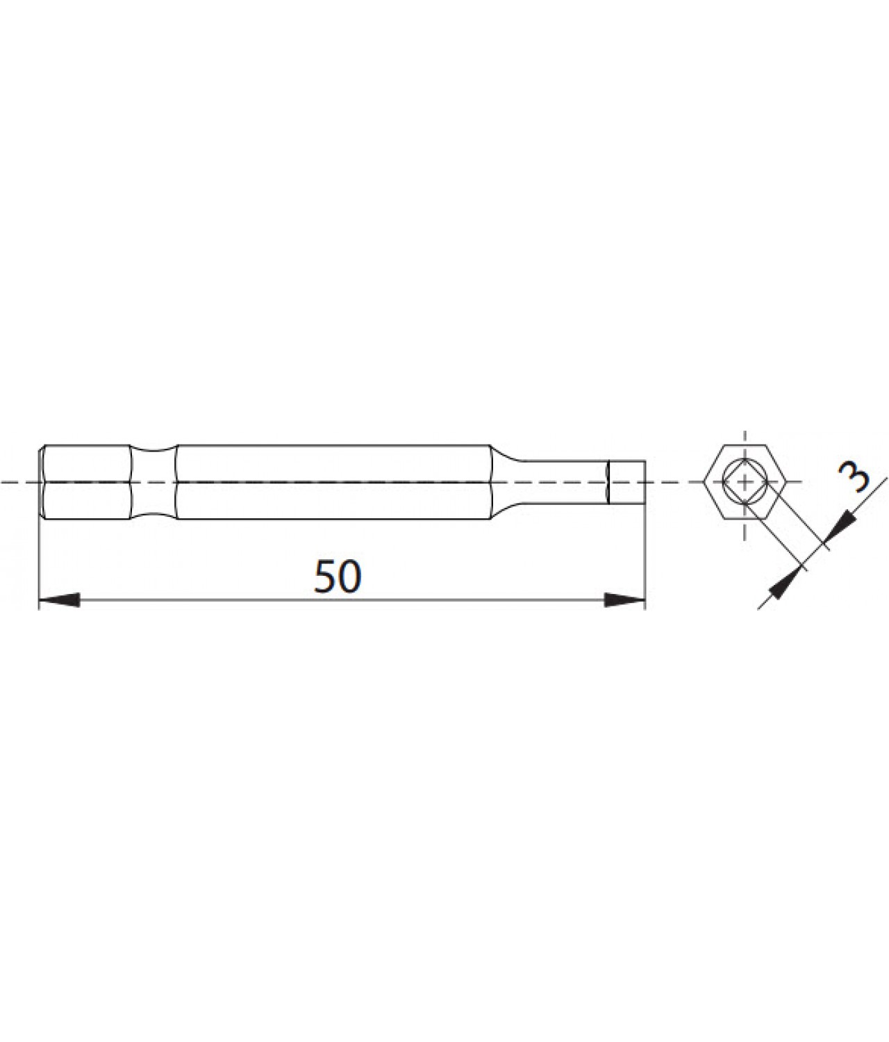 Self-drilling screws driver fitting WGO-IB - drawing