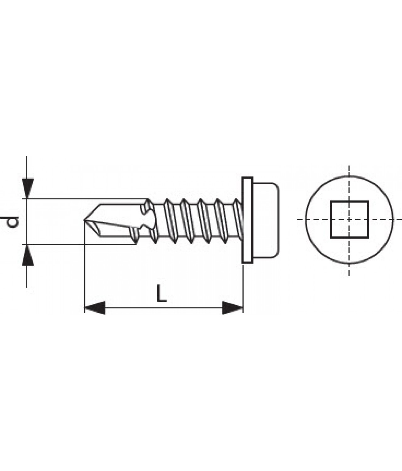 Steel self-drilling screws WGO13/4.2IB (1000 pcs.) - drawing