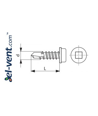 Steel self-drilling screws WGO13/4.2IB (1000 pcs.) - drawing