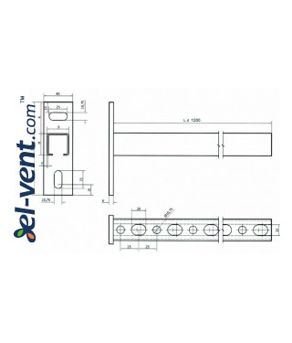 Cantilever support arms for ductwork AKT - drawing