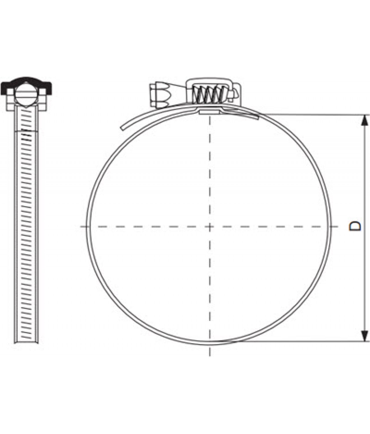 Galvanized hose clamps for ducts - drawing