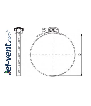 Galvanized hose clamps for ducts - drawing