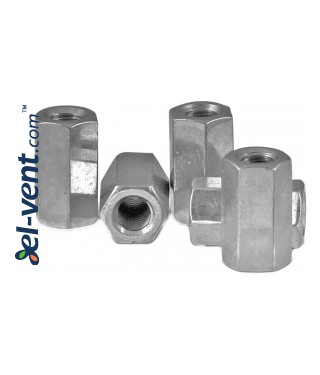Extended nuts for connecting threaded rods SQ-NZO