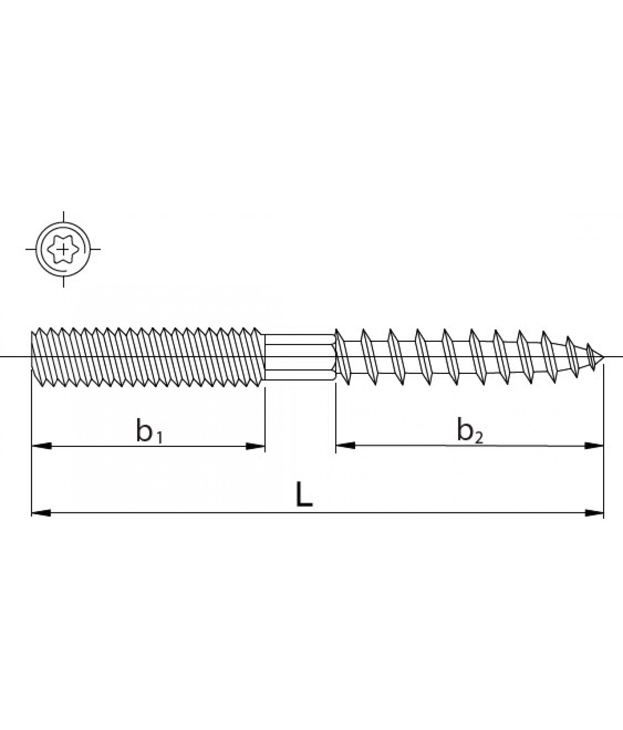 Doubel-sided hanger bolt - drawing