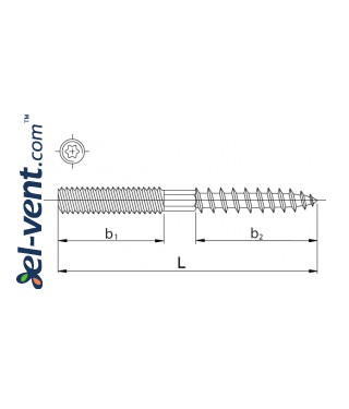 Doubel-sided hanger bolt - drawing