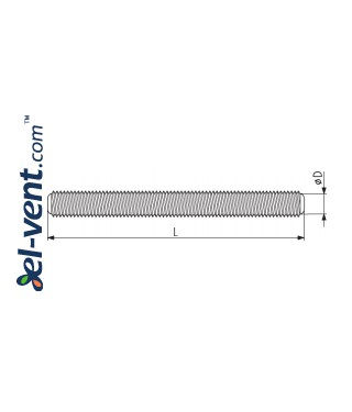 Threaded rods - drawing