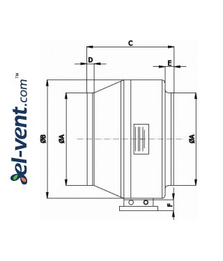 Duct fan DV200, Ø200 mm - drawing Duct fan DV200, Ø200 mm - drawing