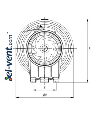 Quiet duct fan Silent200, Ø200 mm 2 drawing Quiet duct fan Silent200, Ø200 mm 2 drawing