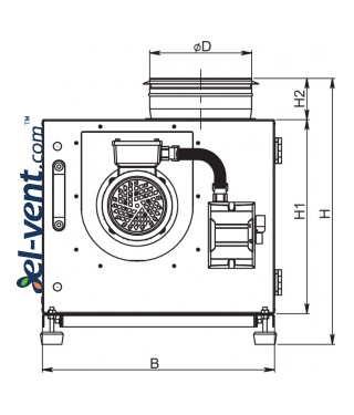 Kitchen fans EFT120≤5236 m³/h - drawing 1 Kitchen fans EFT120≤5236 m³/h - drawing 1