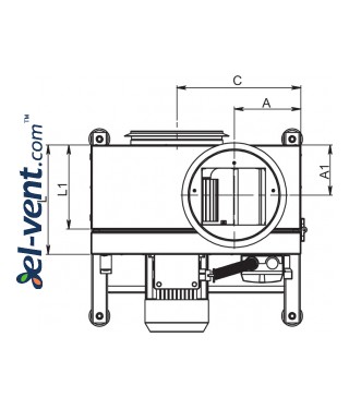 Kitchen fans EFT120 ≤5236 m³/h - drawing 3 Kitchen fans EFT120 ≤5236 m³/h - drawing 3