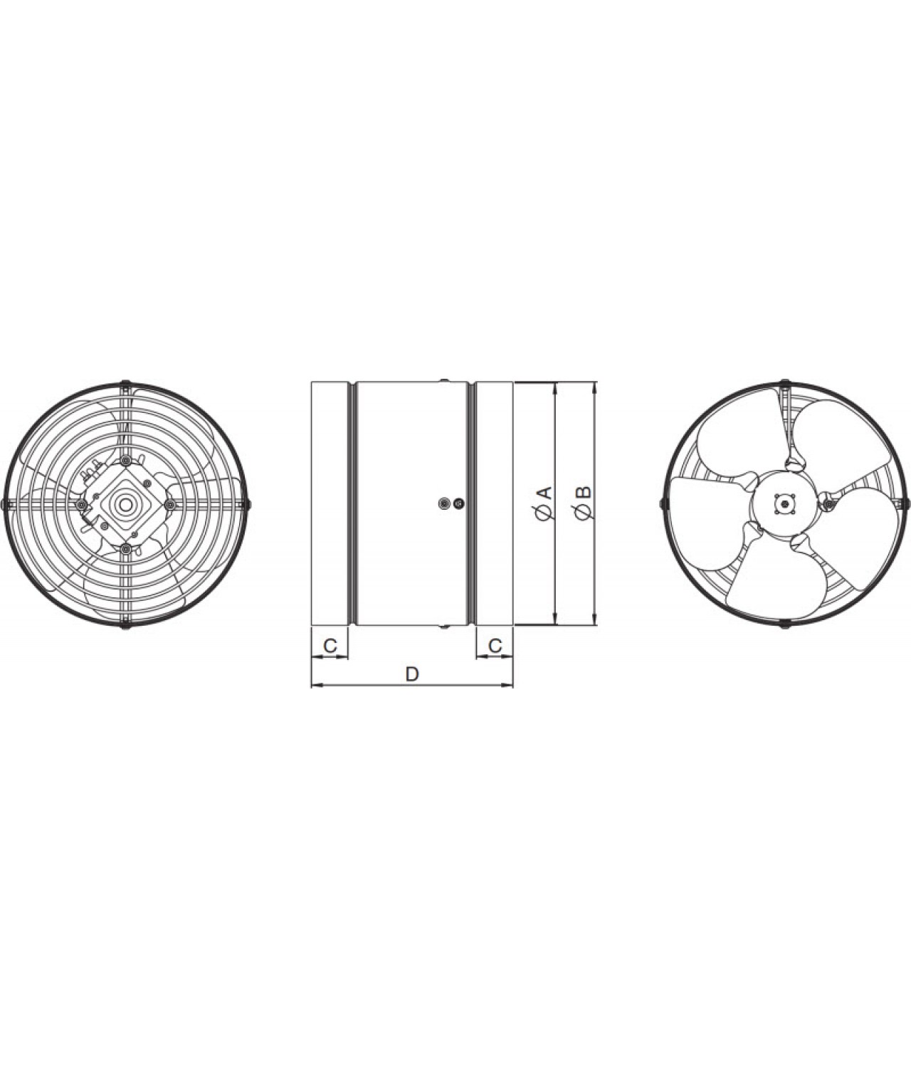 Ašiniai kanaliniai ventiliatoriai PRO ≤2175 m³/h, 1