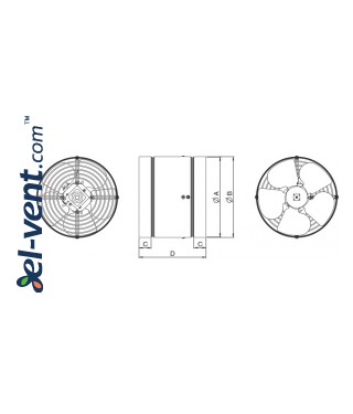 Ašiniai kanaliniai ventiliatoriai PRO ≤2175 m³/h, 1