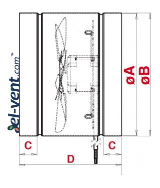 Duct fan WK315, Ø325 mm - drawing Duct fan WK315, Ø325 mm - drawing