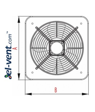 Axial fan WOC210, Ø210 mm - drawing Axial fan WOC210, Ø210 mm - drawing