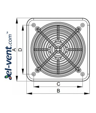 Axial fan WO200, Ø200 mm - drawing Axial fan WO200, Ø200 mm - drawing