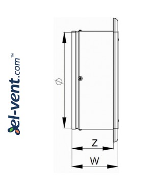 Axial fan WO200, Ø200 mm - drawing 2 Axial fan WO200, Ø200 mm - drawing 2