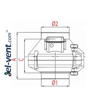 Duct fan WP100, Ø100 mm - drawing 3 Duct fan WP100, Ø100 mm - drawing 3