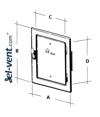 Insulated chimney access doors from inox 140x205 mm RDN140/205 - drawing Insulated chimney access doors from inox 140x205 mm RDN140/205 - drawing