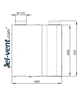 Heat recovery unit MinistAir-W-250WiFi - drawing N Heat recovery unit MinistAir-W-250WiFi - drawing N