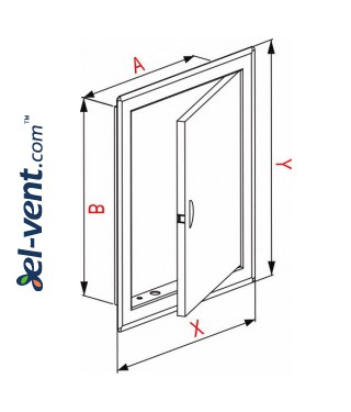 Stainless steel access panel 250x350 mm DMN64 - drawing Stainless steel access panel 250x350 mm DMN64 - drawing