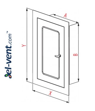 Access panel for chimney DMW81AN, 140x140 mm - drawing Access panel for chimney DMW81AN, 140x140 mm - drawing