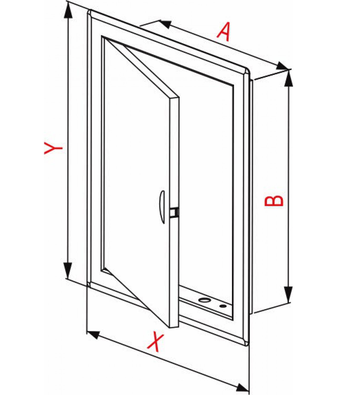 Stainless steel access panels Line DMN - drawing