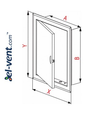 Metal access panel 250x250 mm DM89 - drawing Metal access panel 250x250 mm DM89 - drawing