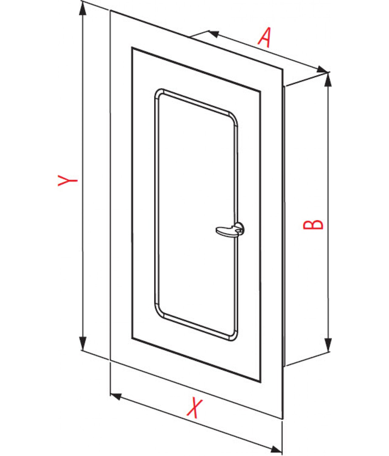 Revizinės durelės dūmtraukiui DMW81AN, 140x140 mm - brėžinys