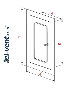 Дверцы ревизионные для камина DMW81AN, 140x140 мм - чертеж