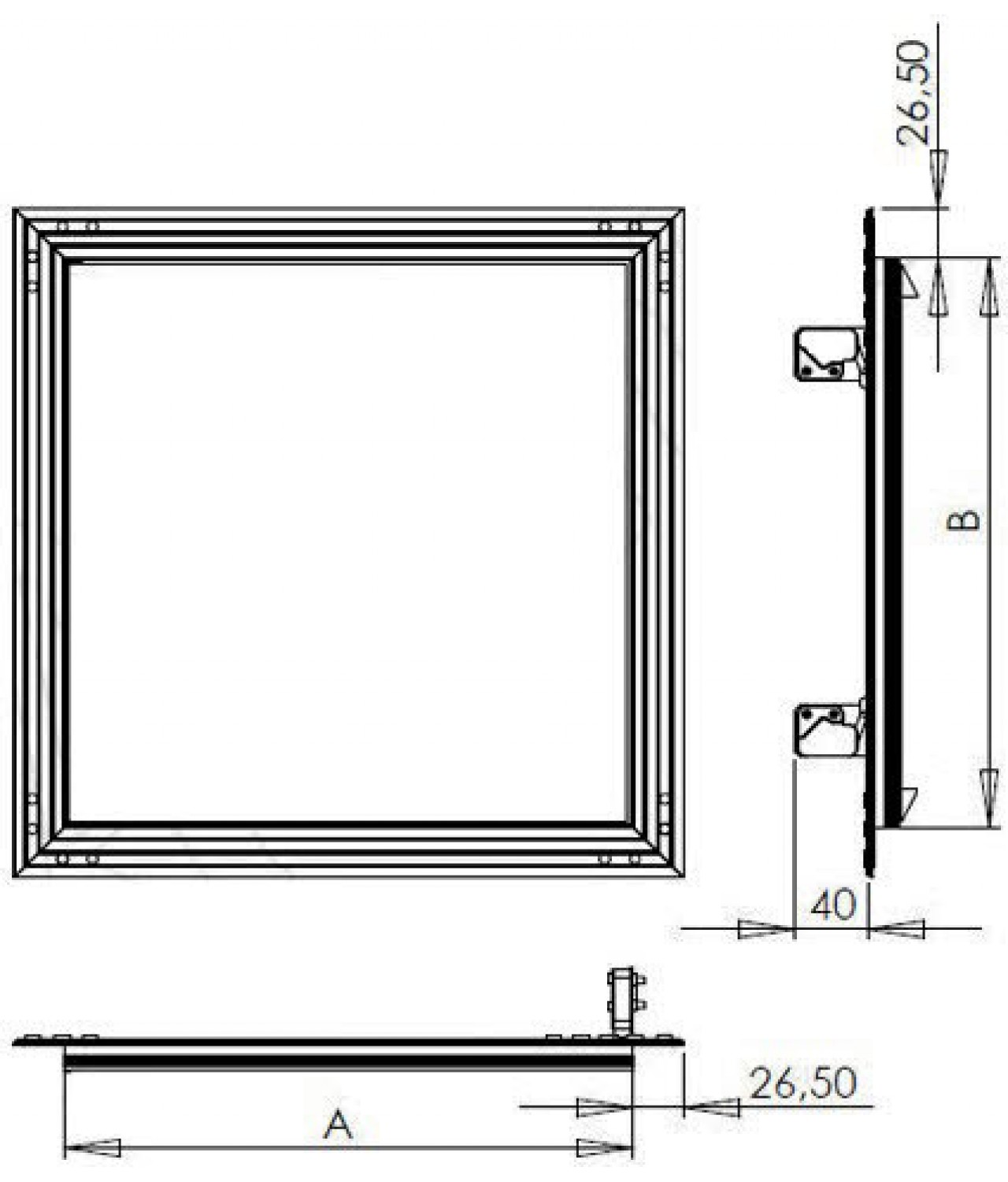 Drywall access panels AluKral - drawing No.1