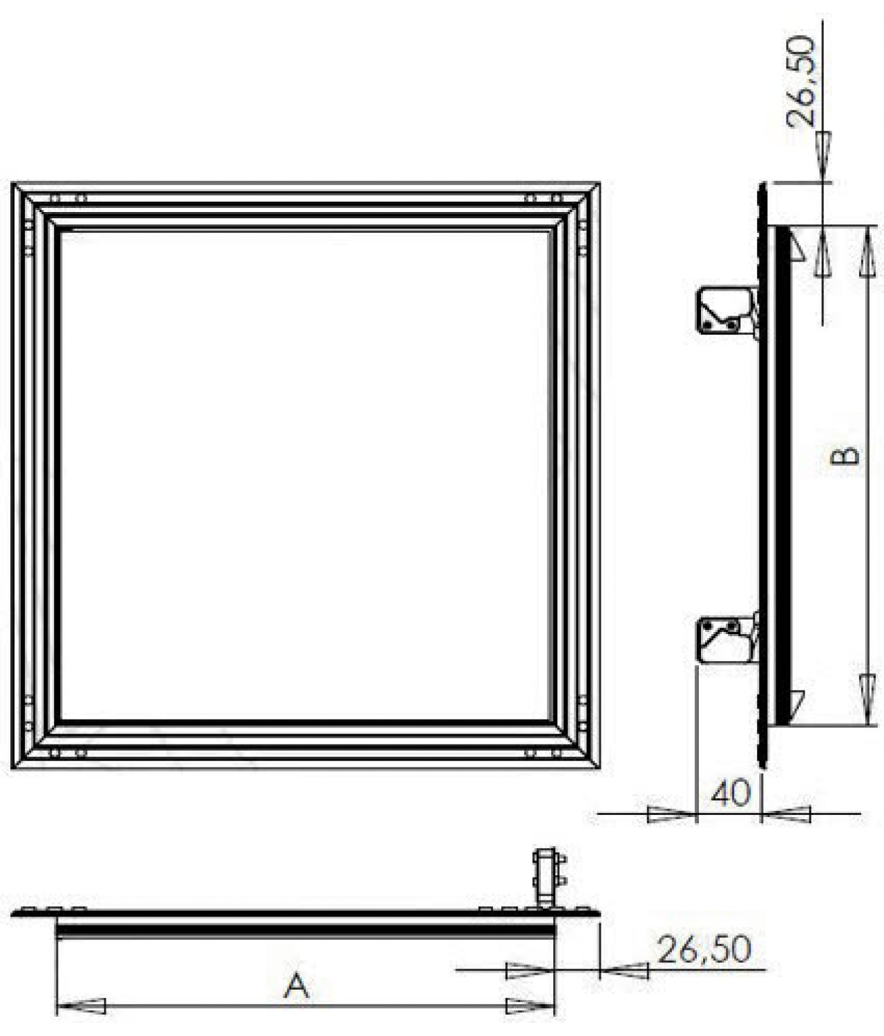 Drywall access panels AluKral SPECIAL - drawing No.1