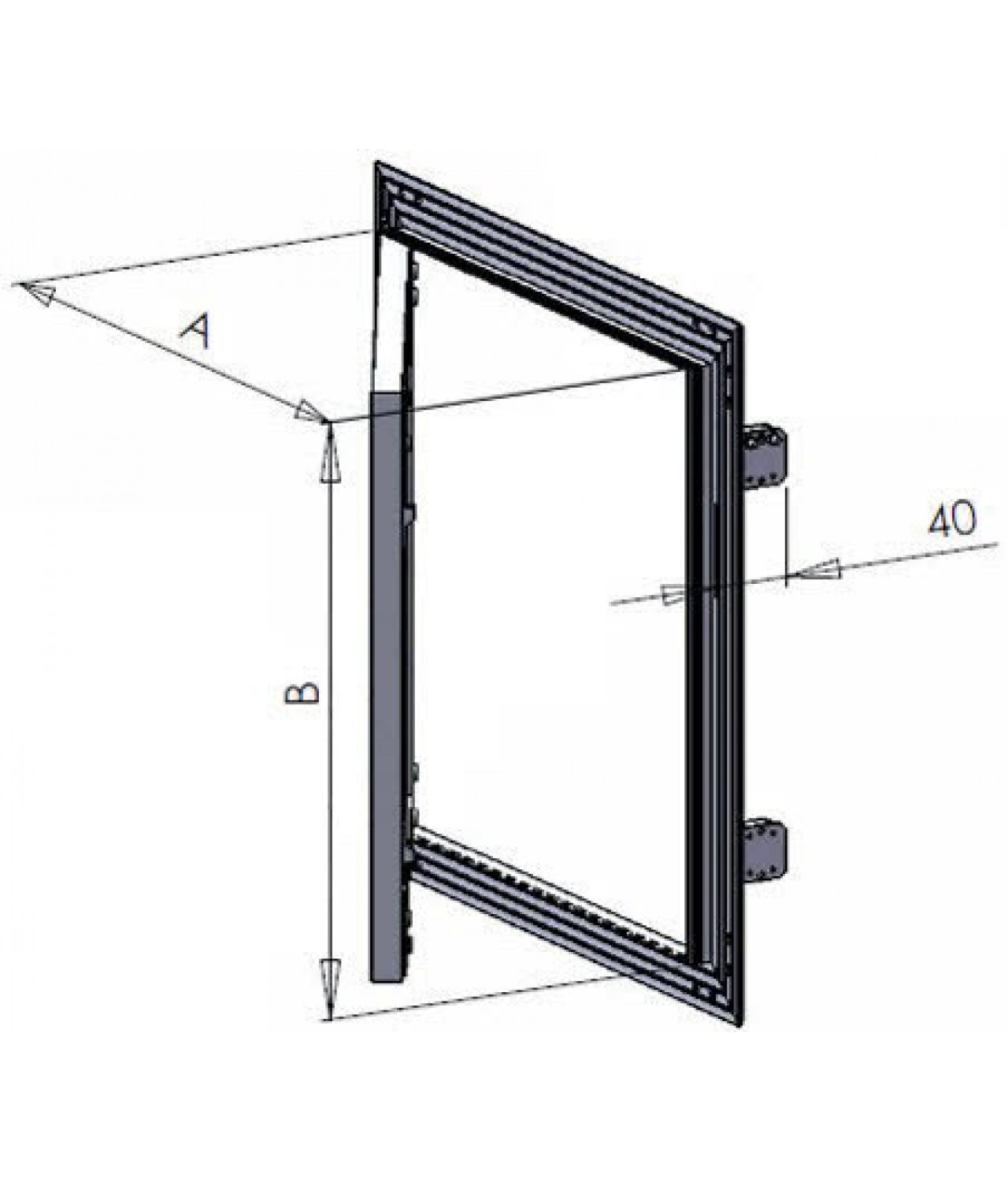 Drywall access panels AluKral SPECIAL - drawing No.2