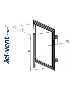 Drywall access panel KRAL16, 150x150 mm - drawing 2 Drywall access panel KRAL16, 150x150 mm - drawing 2