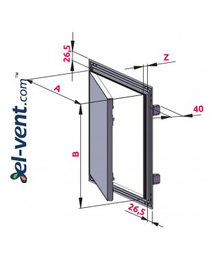 Drywall access panels AluKral STANDARD-25 - drawing No.1