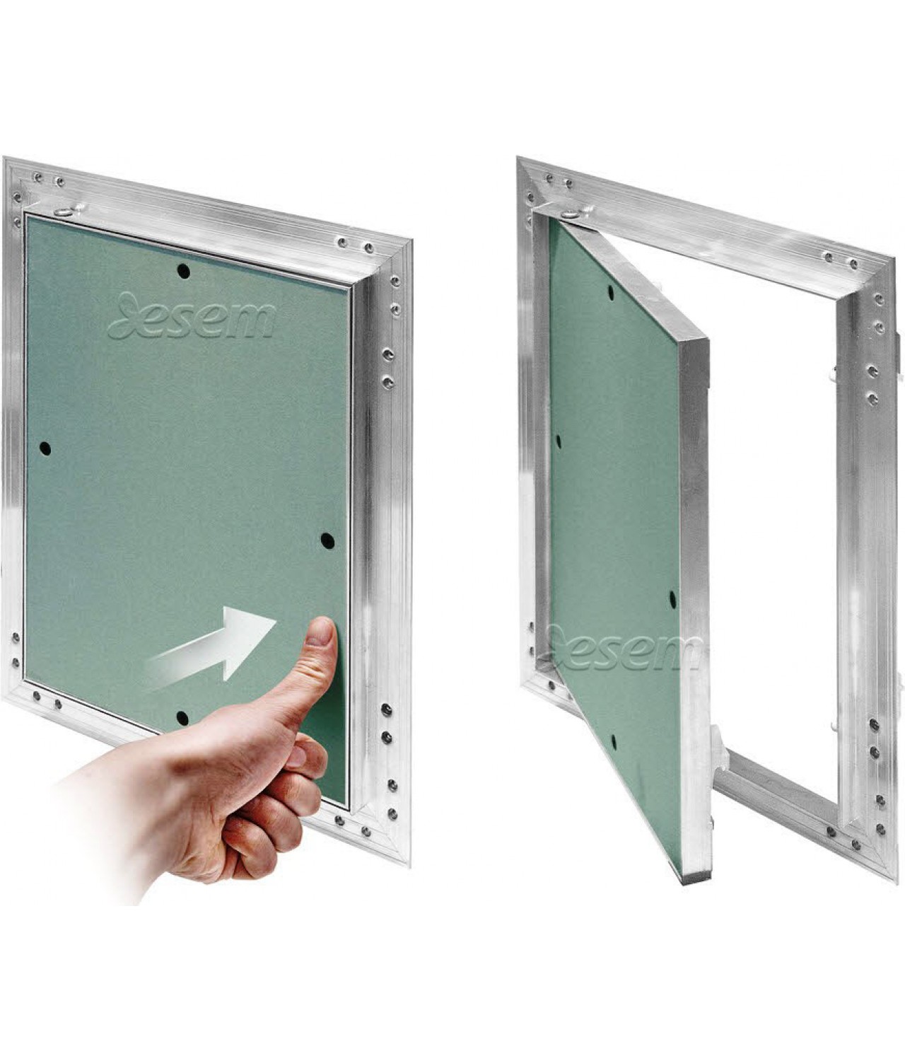 Drywall access panels AluKral STANDARD-25 - close and open with a click