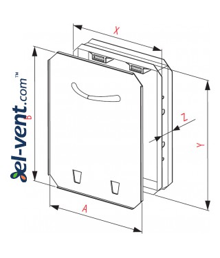 Plumbing access panel 300x300 mm MMC11 - drawing Plumbing access panel 300x300 mm MMC11 - drawing