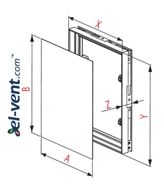 Tile access panel 250x350 mm MPCV18 - drawing Tile access panel 250x350 mm MPCV18 - drawing