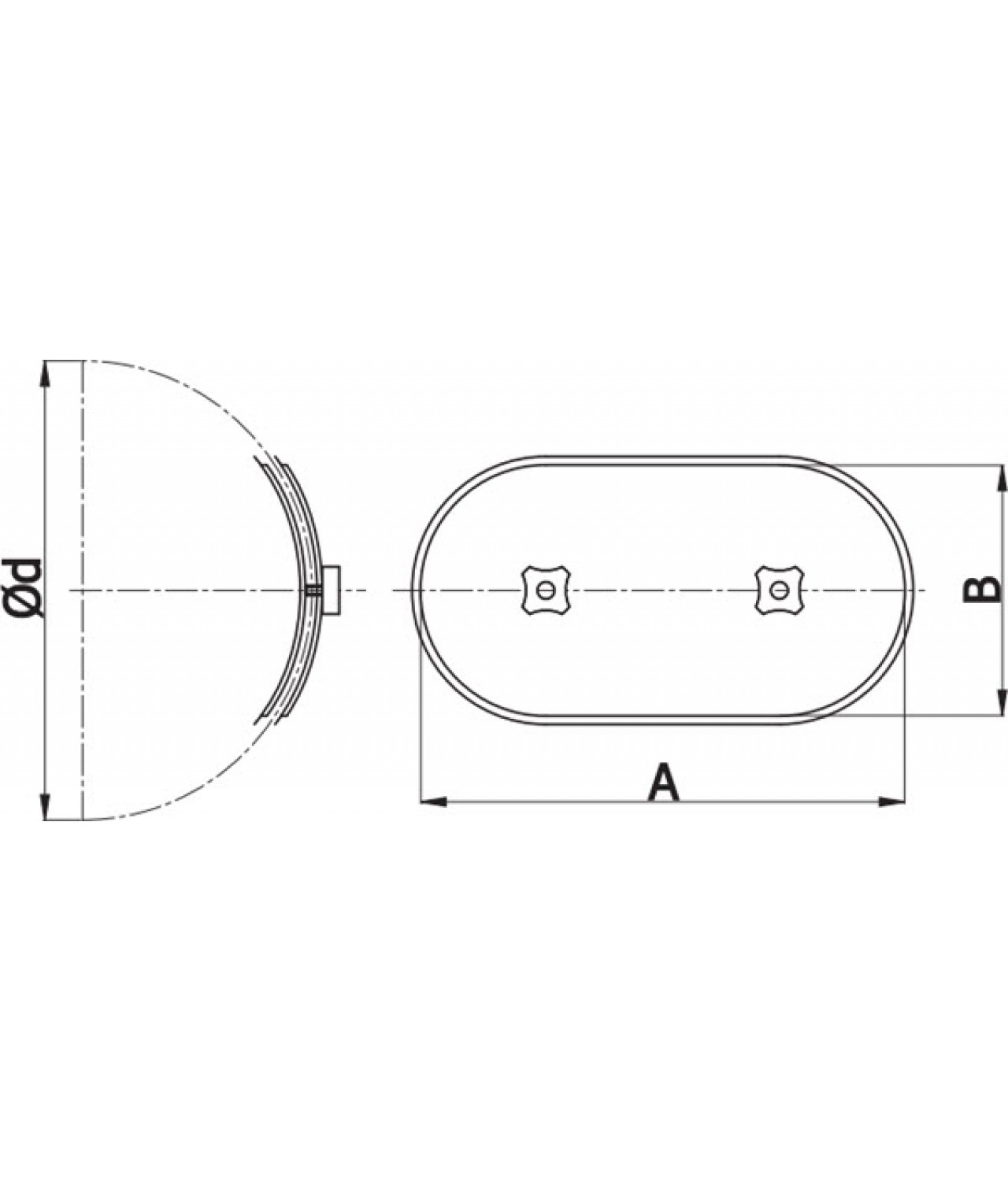 RLO - access doors for round ducts - drawing