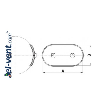 Revizinis liukas Ø250 mm ortakiui RLO250 - brėžinys Revizinis liukas Ø250 mm ortakiui RLO250 - brėžinys