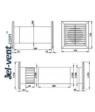 Warm air transportation kit CM100 - drawing