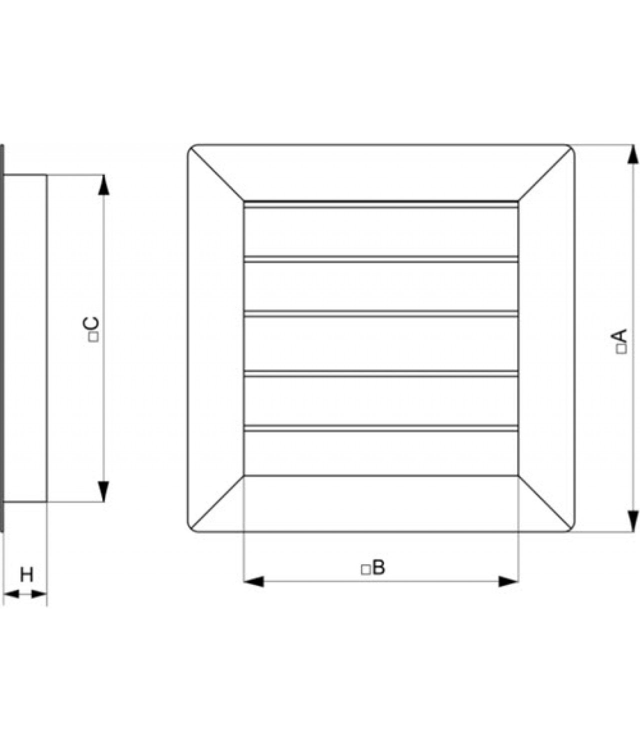 Вентиляционные решетки гравитационные GG250-450 - чертеж